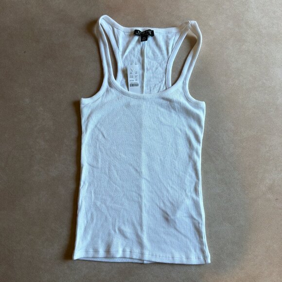 J. Crew Fine rib racerback tank top • size xxs • NWT • CA388 • white - Picture 1 of 9